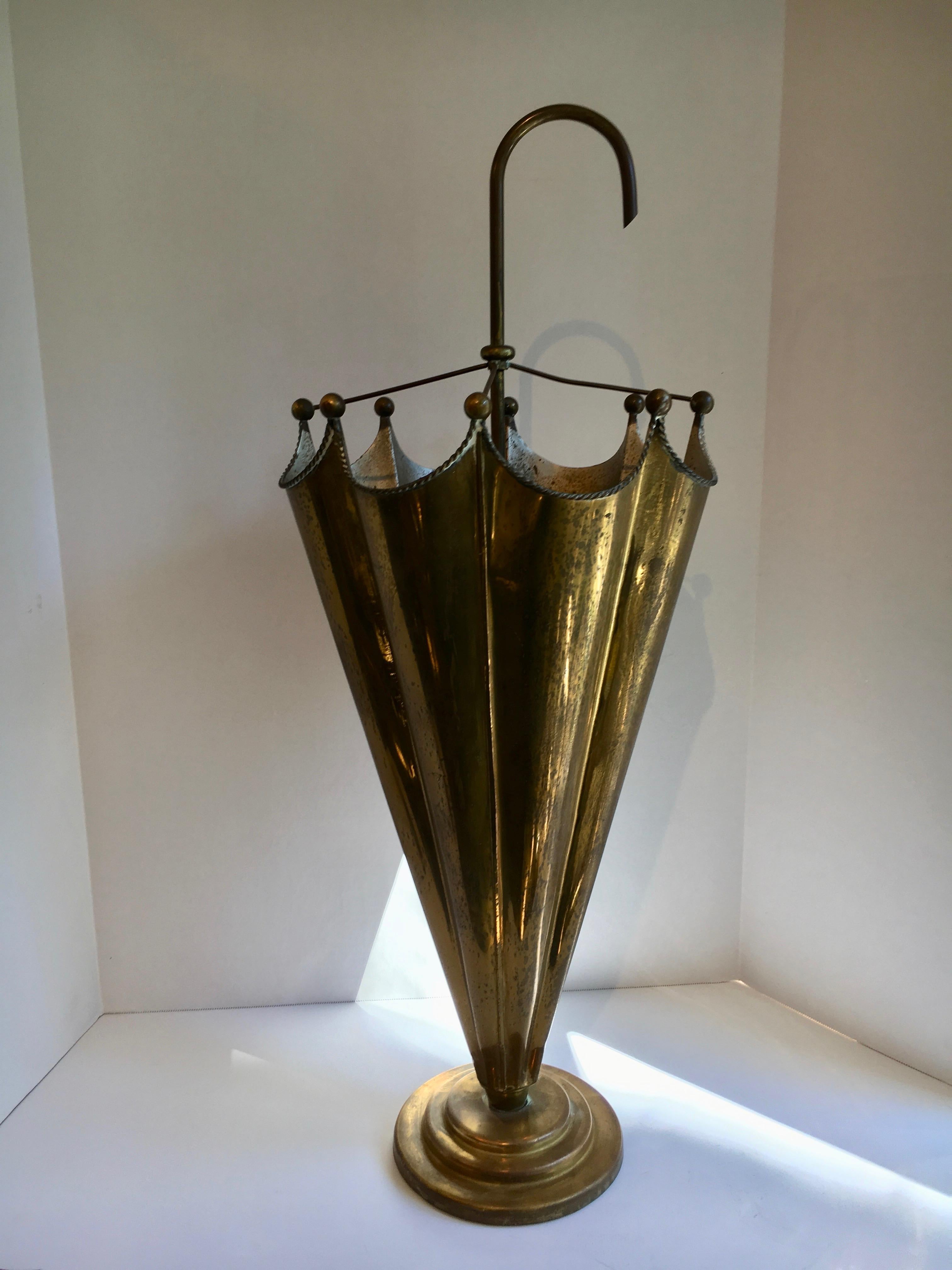 vintage brass umbrella stand