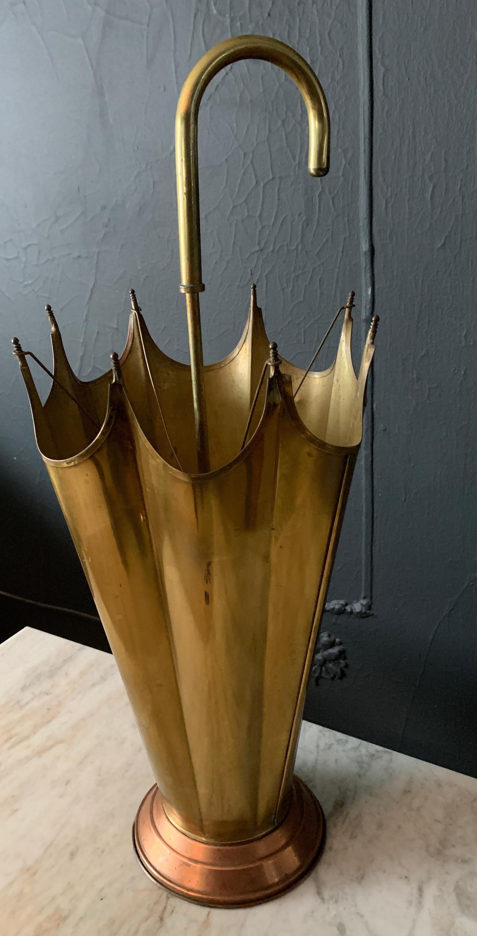 vintage brass umbrella stand