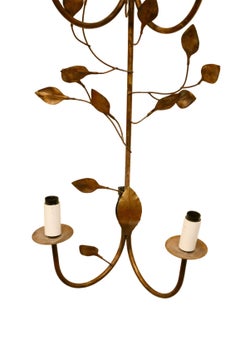 Vintage French Brass Wall Light with Leaf Motif - 1950s Mid-Century Design