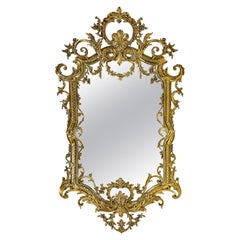 Vintage French Brass Wall Mirror, Rococo Style, Circa 1960-70, Large