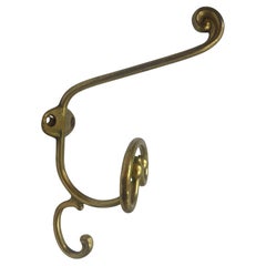 Vintage French Brass Wall Triple Coat Hook