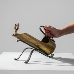 Vintage French Brass Wine Bottle Holder