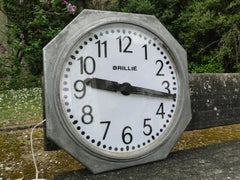 Brillie Vintage French  Station Railway Clock Factory Industrial  Paris France
