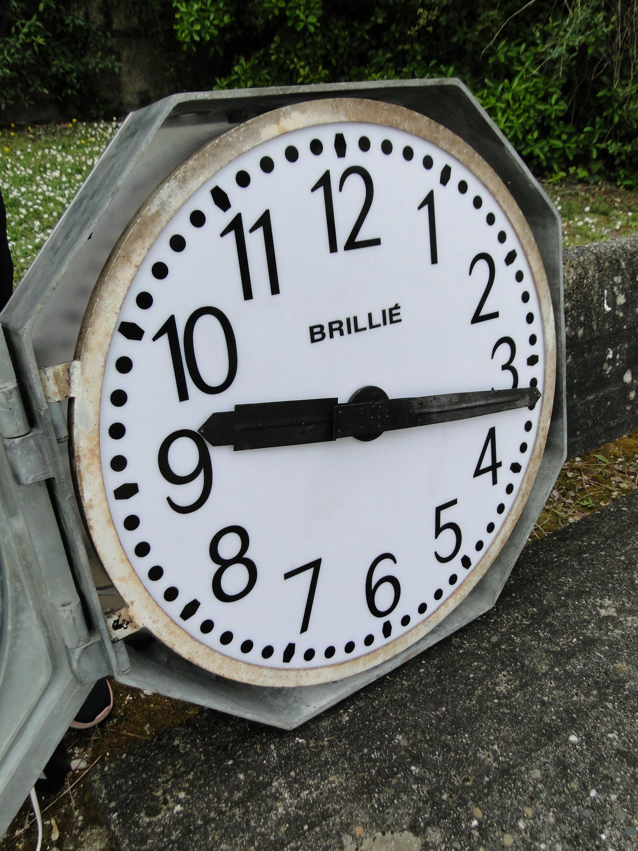 Brillie Vintage French  Station Railway Clock Factory Industrial  Paris France For Sale 2