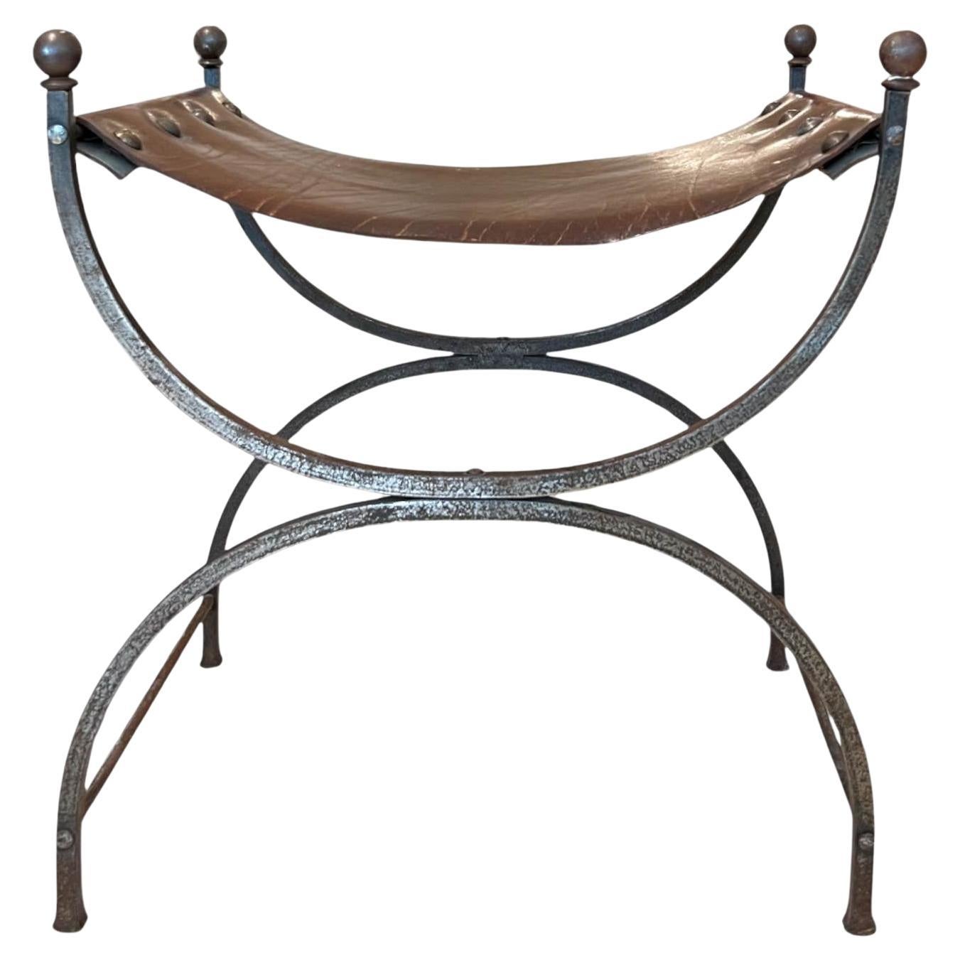 Taburete Art Decó vintage francés de bronce