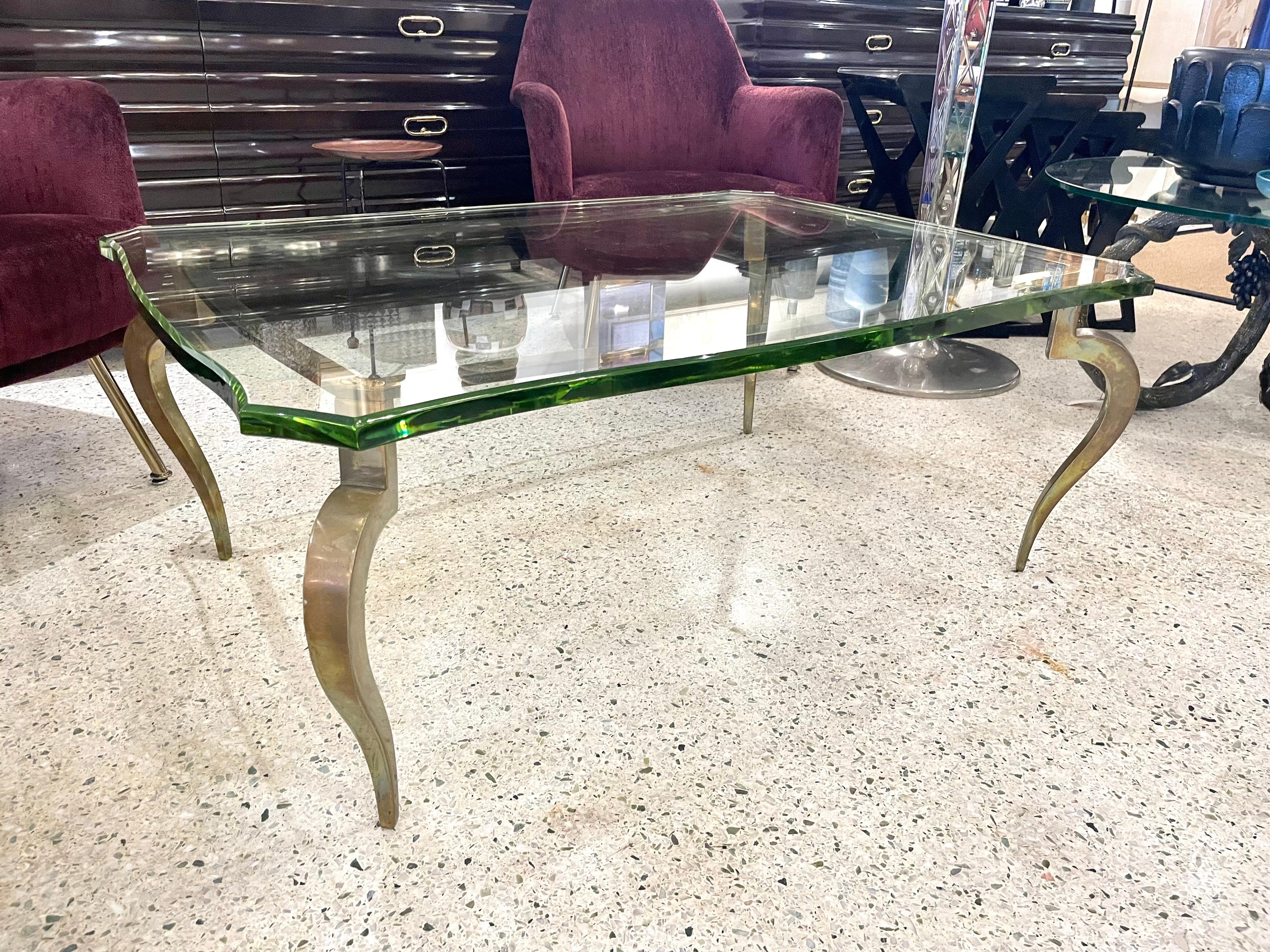 Mid-20th Century Vintage French Bronze Coffee Table in the Manner of Maison Ramsay