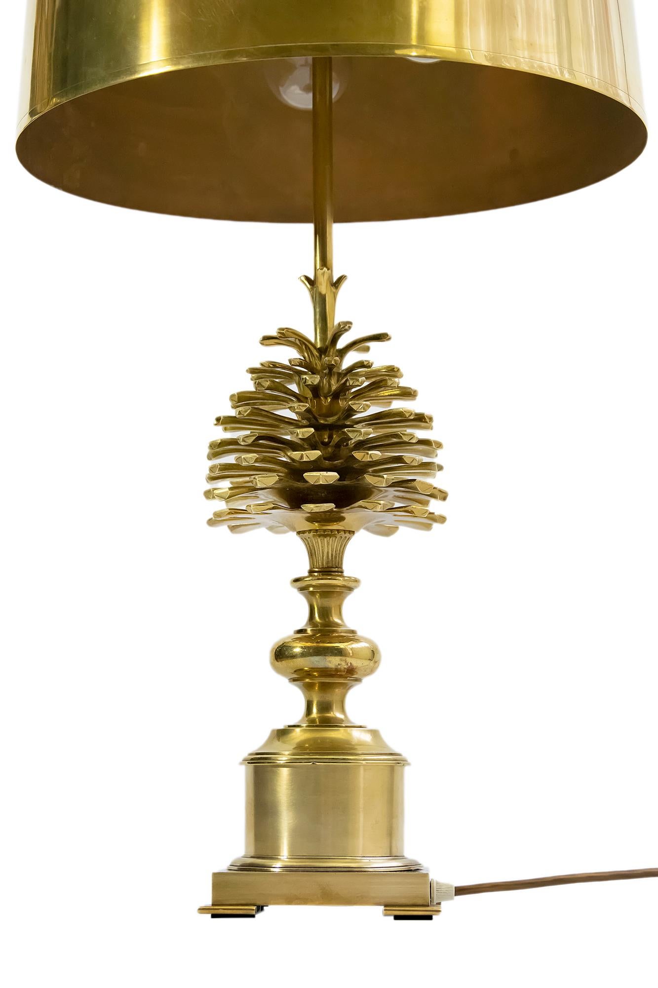 Mid-Century Modern Vintage French Bronze Table Lamp by Maison Charles