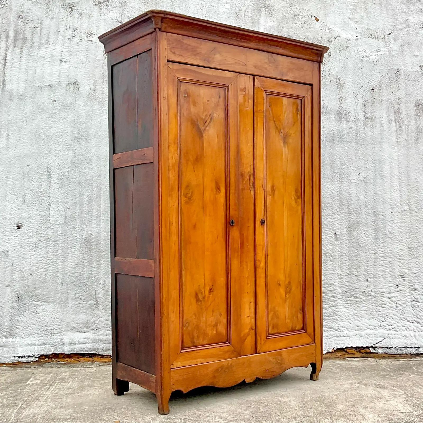 Vintage French Burl Wood Armoire 1