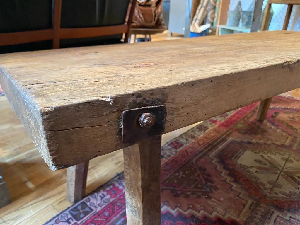 Vintage French Butcher Block Coffee Table In Good Condition In Los Angeles, CA