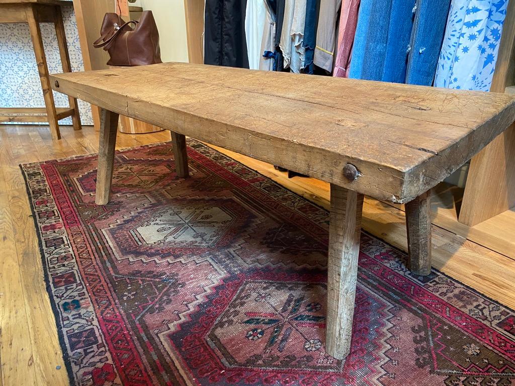 20th Century Vintage French Butcher Block Coffee Table