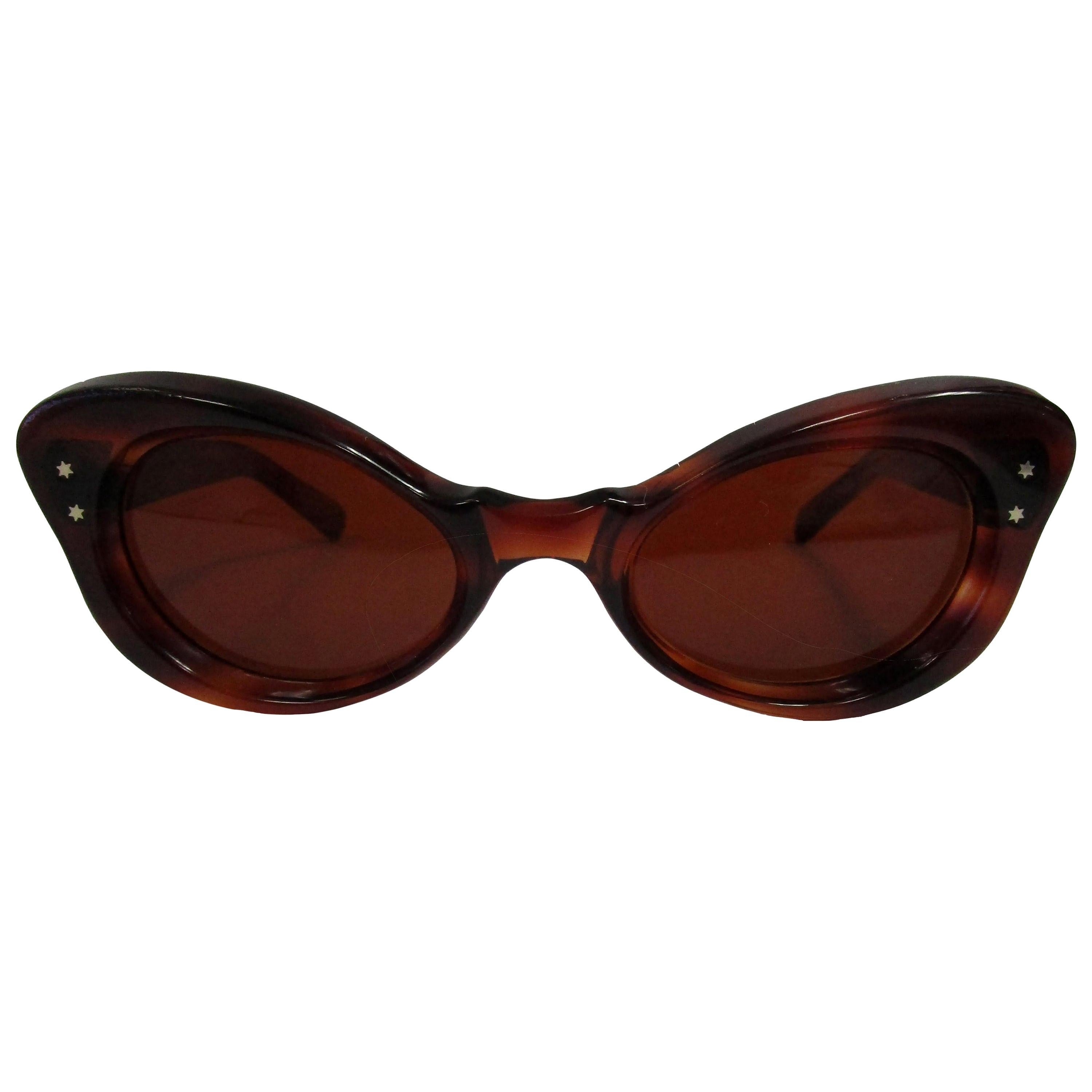  Vintage French Butterfly Tortoise Sunglasses  For Sale