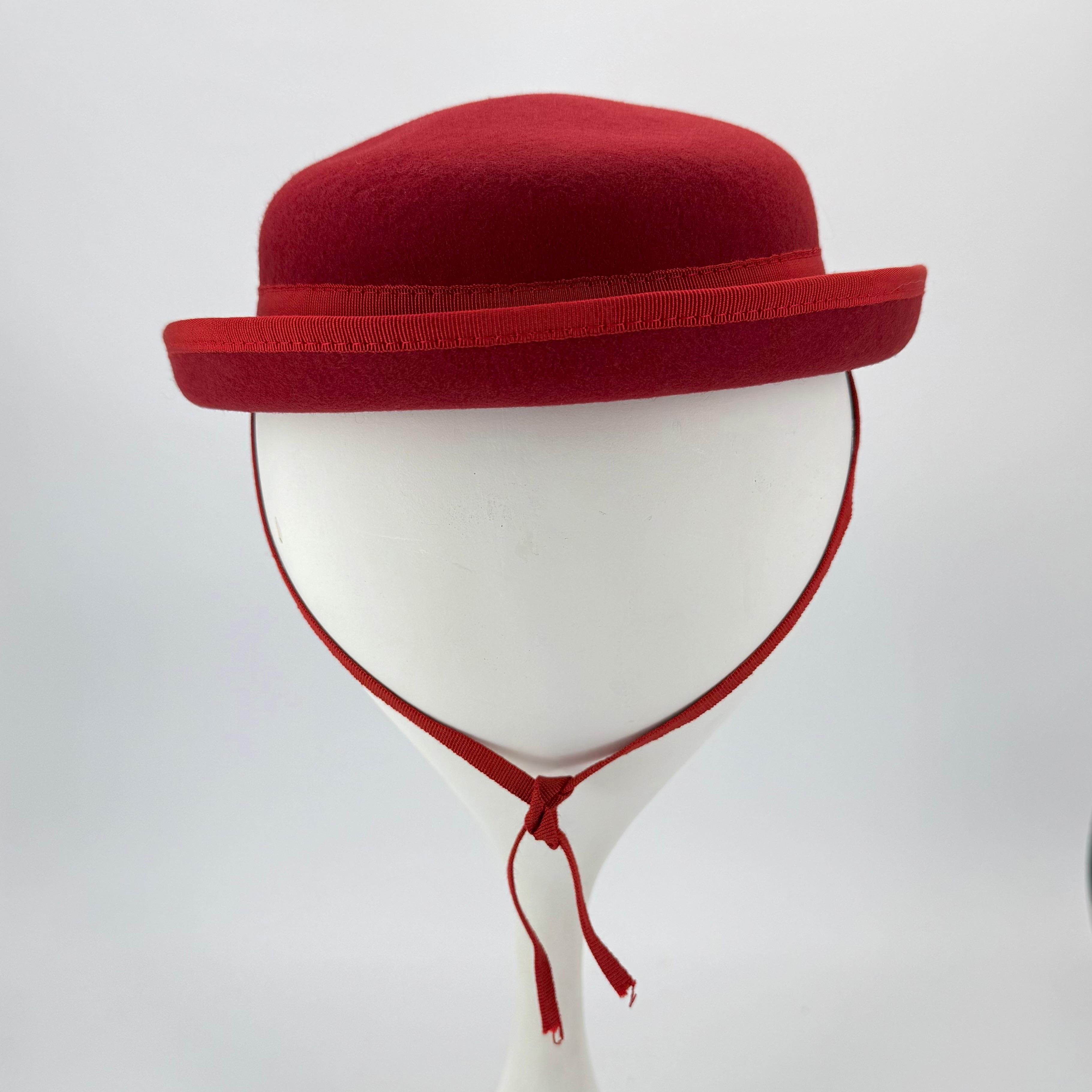 Vintage French Cacharel Wool Hat with Ribbon.
Perfect for the lakeside picnic & bicycle ride down the boulevard.
Beautiful 1970’s designer hat in an iconic style.
20” inner circumference
Side ribbons 11” long
Back ribbons 6” long