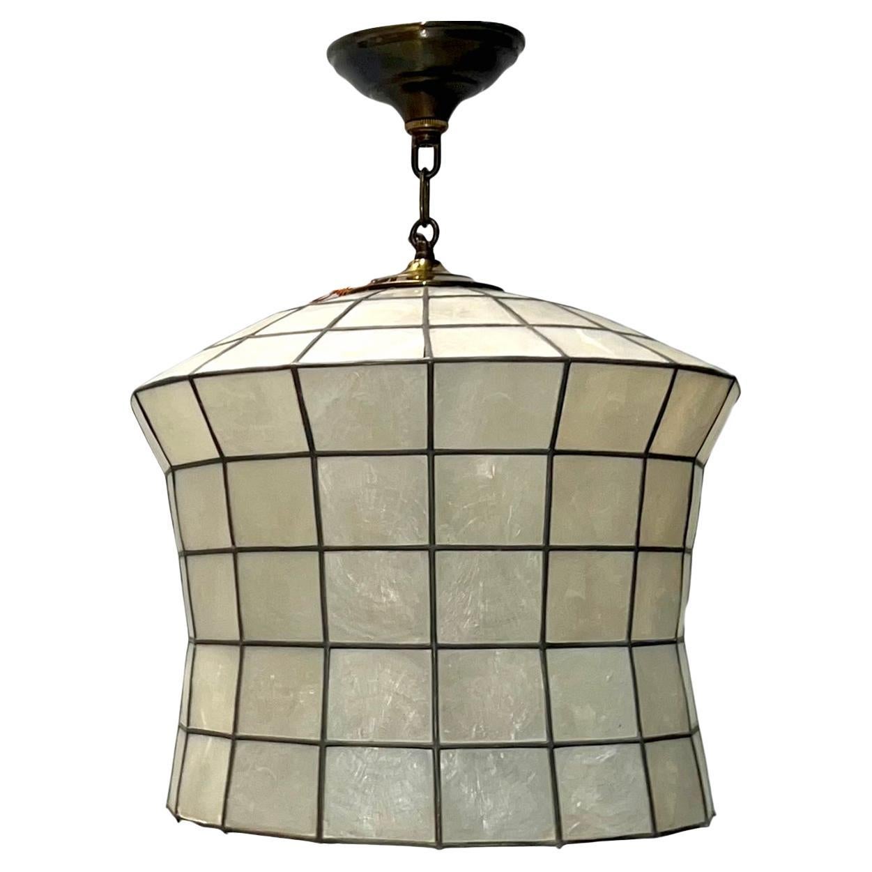 Vintage French Capiz Lantern For Sale