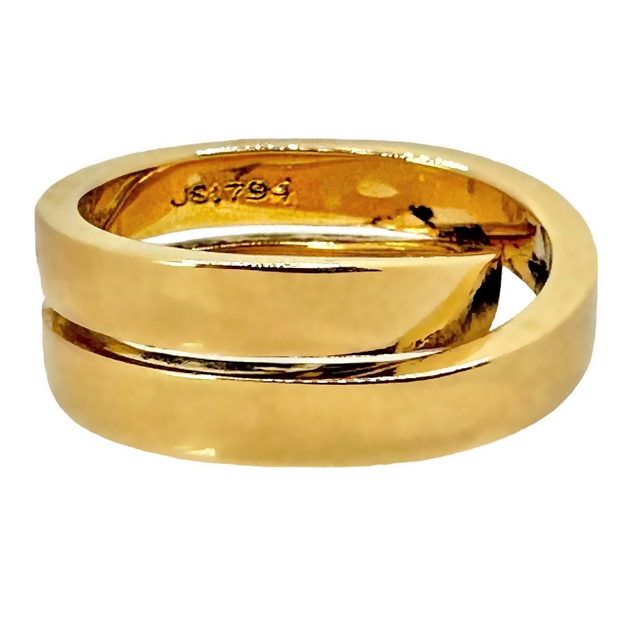 Modern Vintage French Cartier Nouvelle Vague High  Polish 18k Yellow Gold Ring For Sale