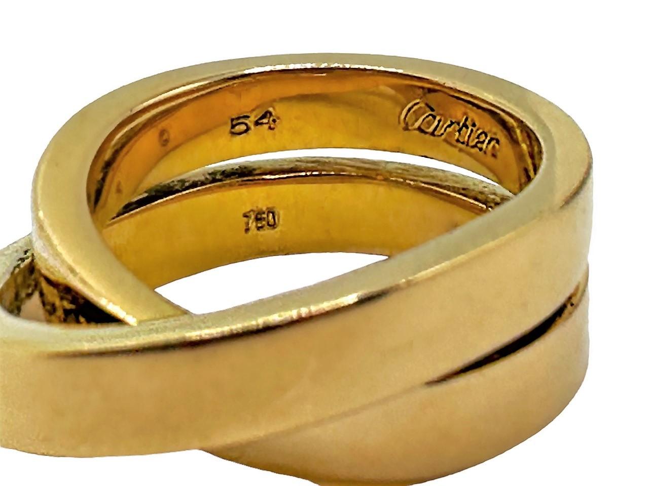 Vintage French Cartier Nouvelle Vague High  Polish 18k Yellow Gold Ring In Good Condition For Sale In Palm Beach, FL