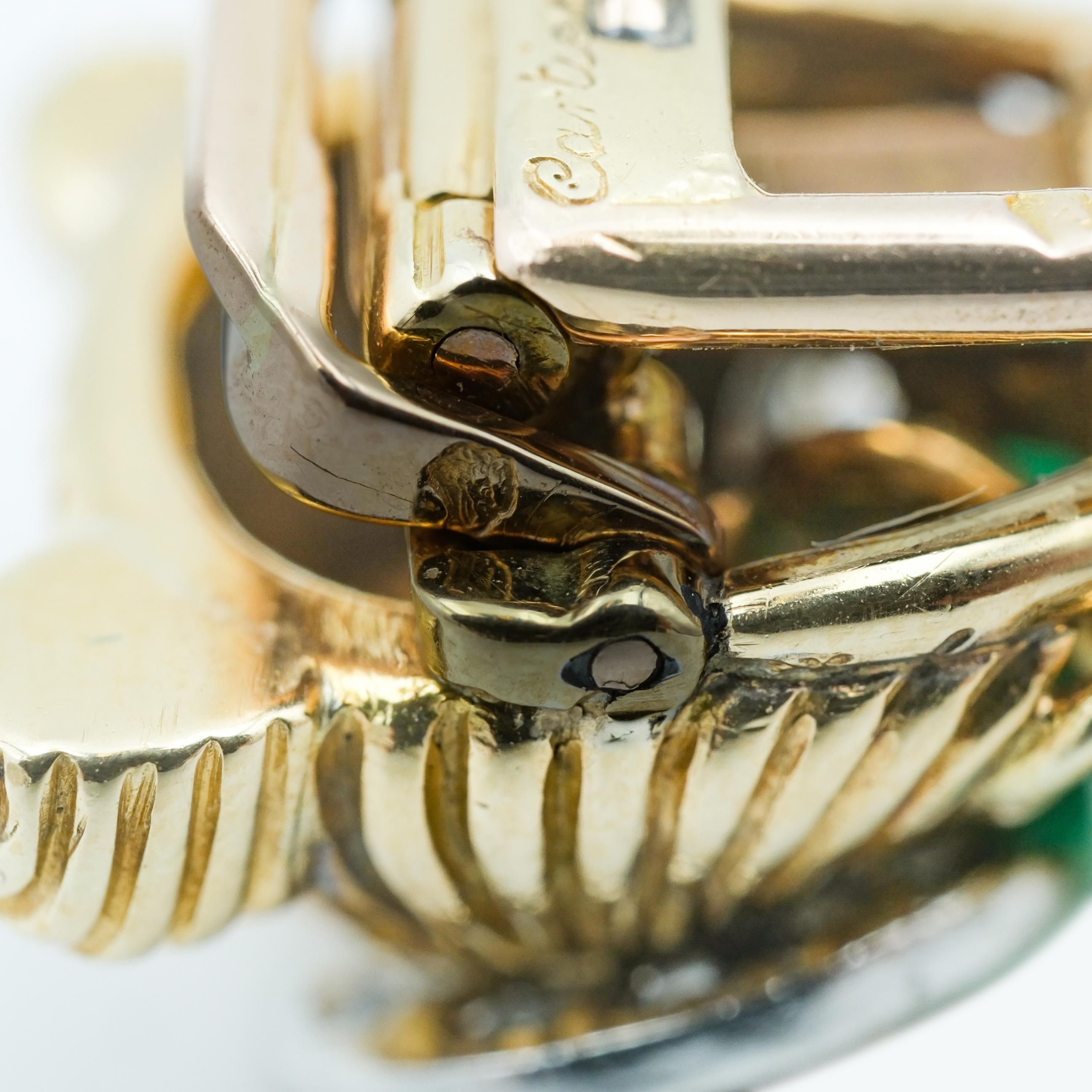 Vintage French Cartier Paris Owl With 5ctw Columbian Emerald in 18 Karat Gold 3