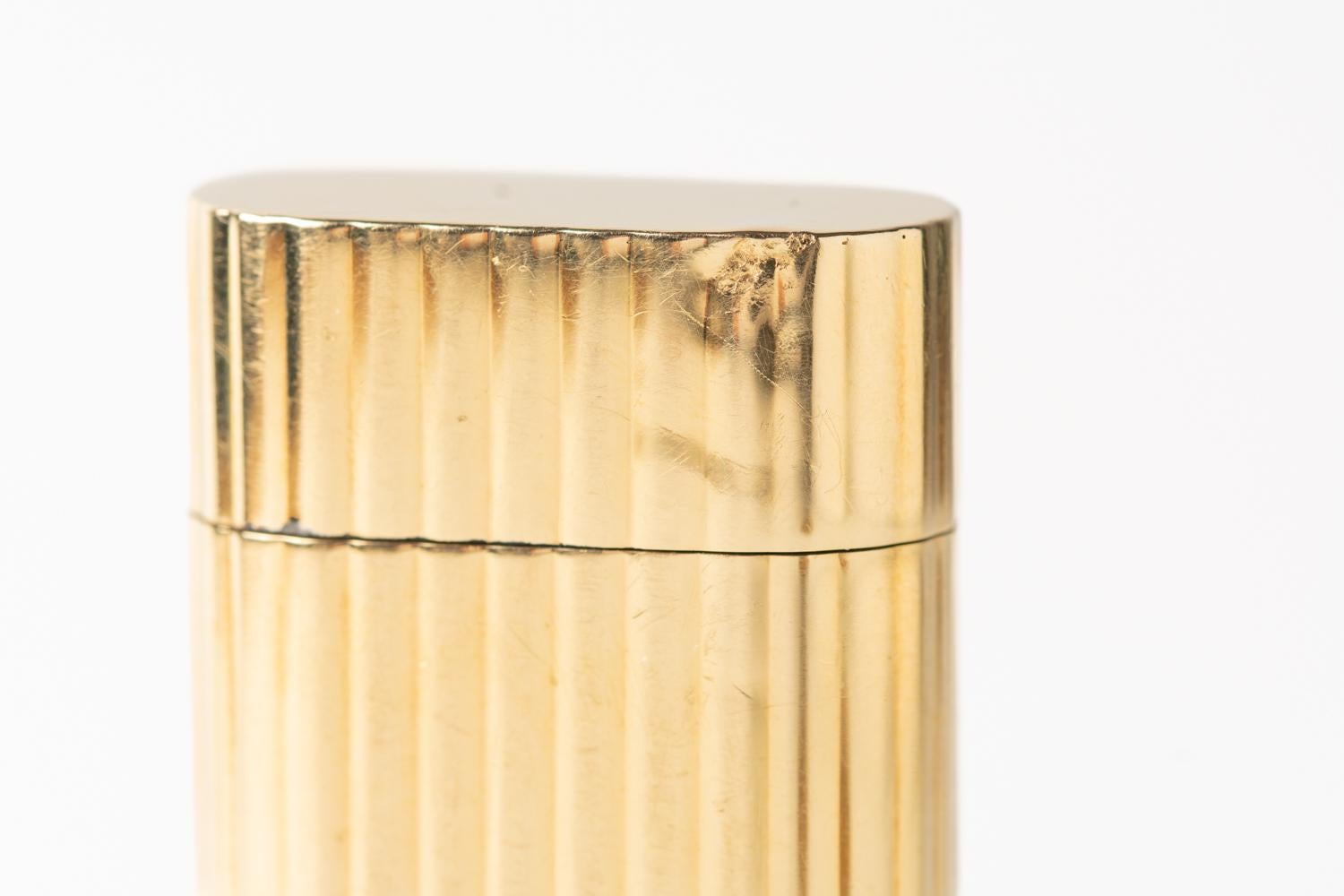 Vintage French Cartier Stripe Gold Plated Lighter  5