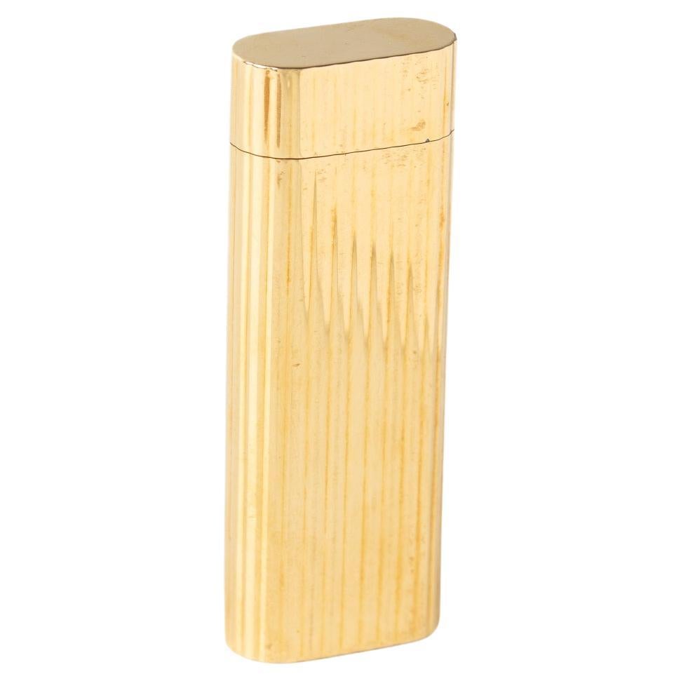 Vintage French Cartier Stripe Gold Plated Lighter 