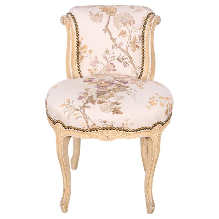 Vintage French Carved Louis XV Style Bedroom Chair at 1stDibs