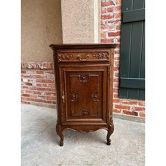 Vintage French Carved Oak Cabinet Display Stand Louis XV Style Wine Table