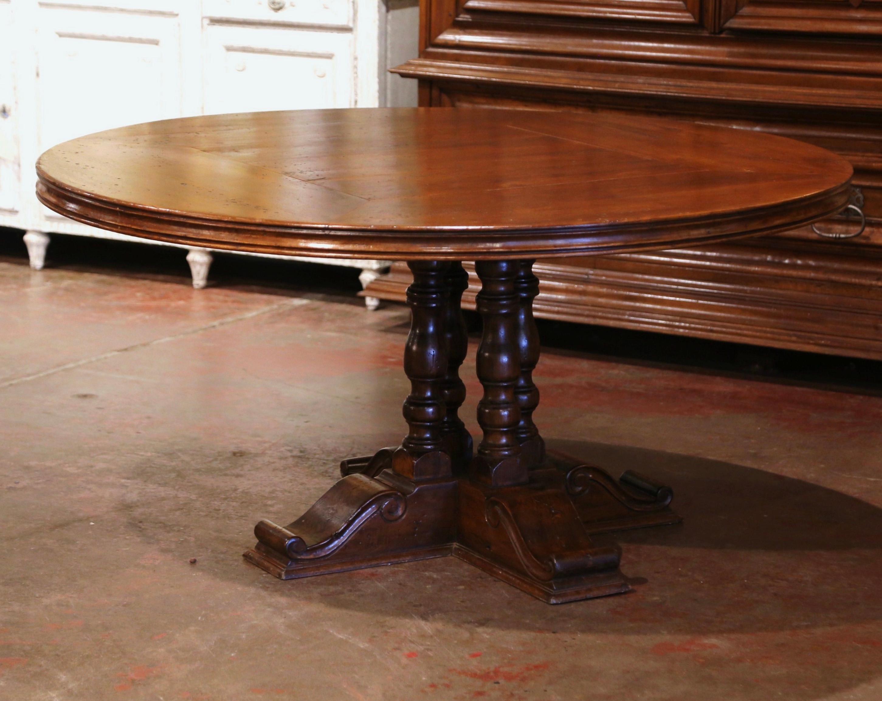 vintage round pedestal dining table