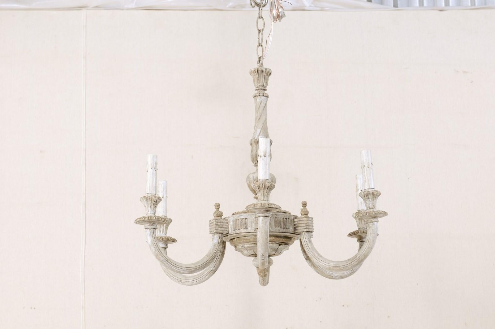 20th Century Vintage French Carved Wood Chandelier