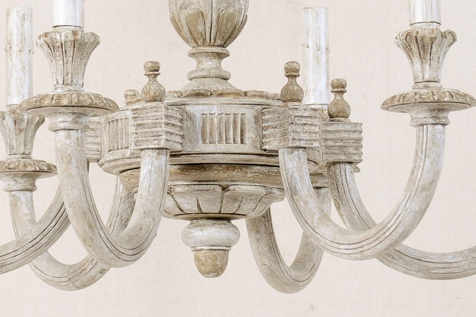 Vintage French Carved Wood Chandelier 1