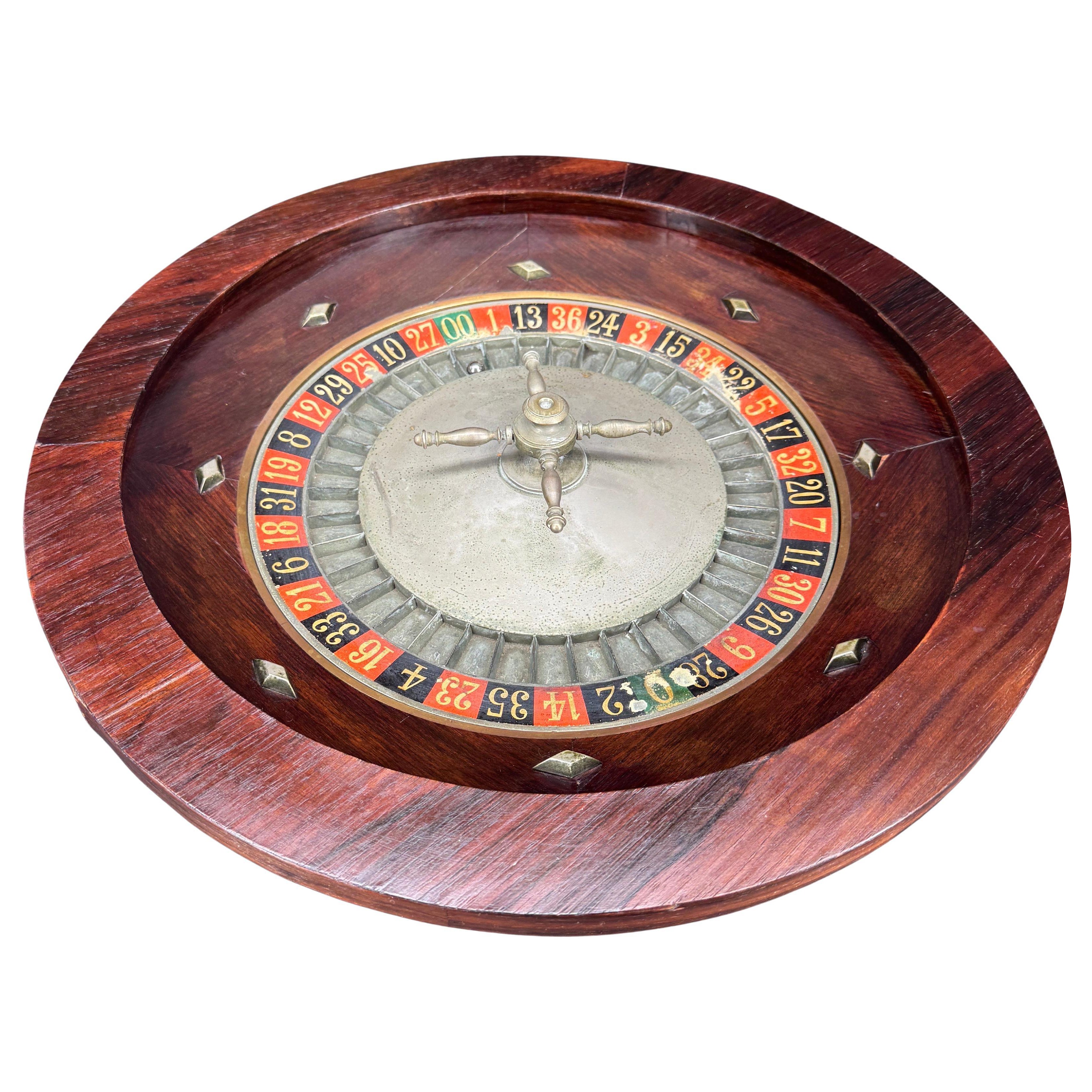 Vintage French Casino Roulette Wheel Francaise Marque Deposee, 1950's