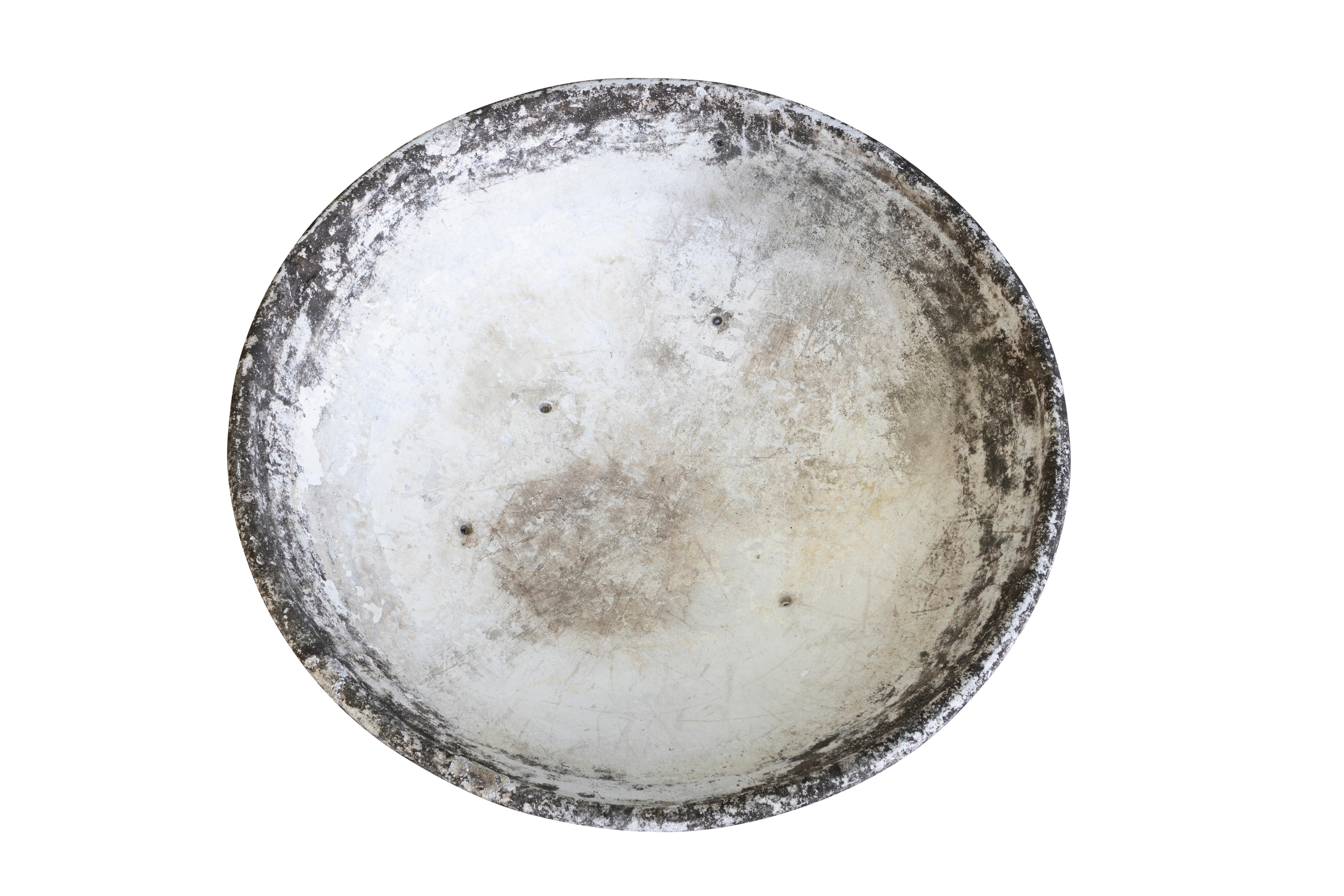 Organic Modern Vintage French Cast Cement Bowl For Sale