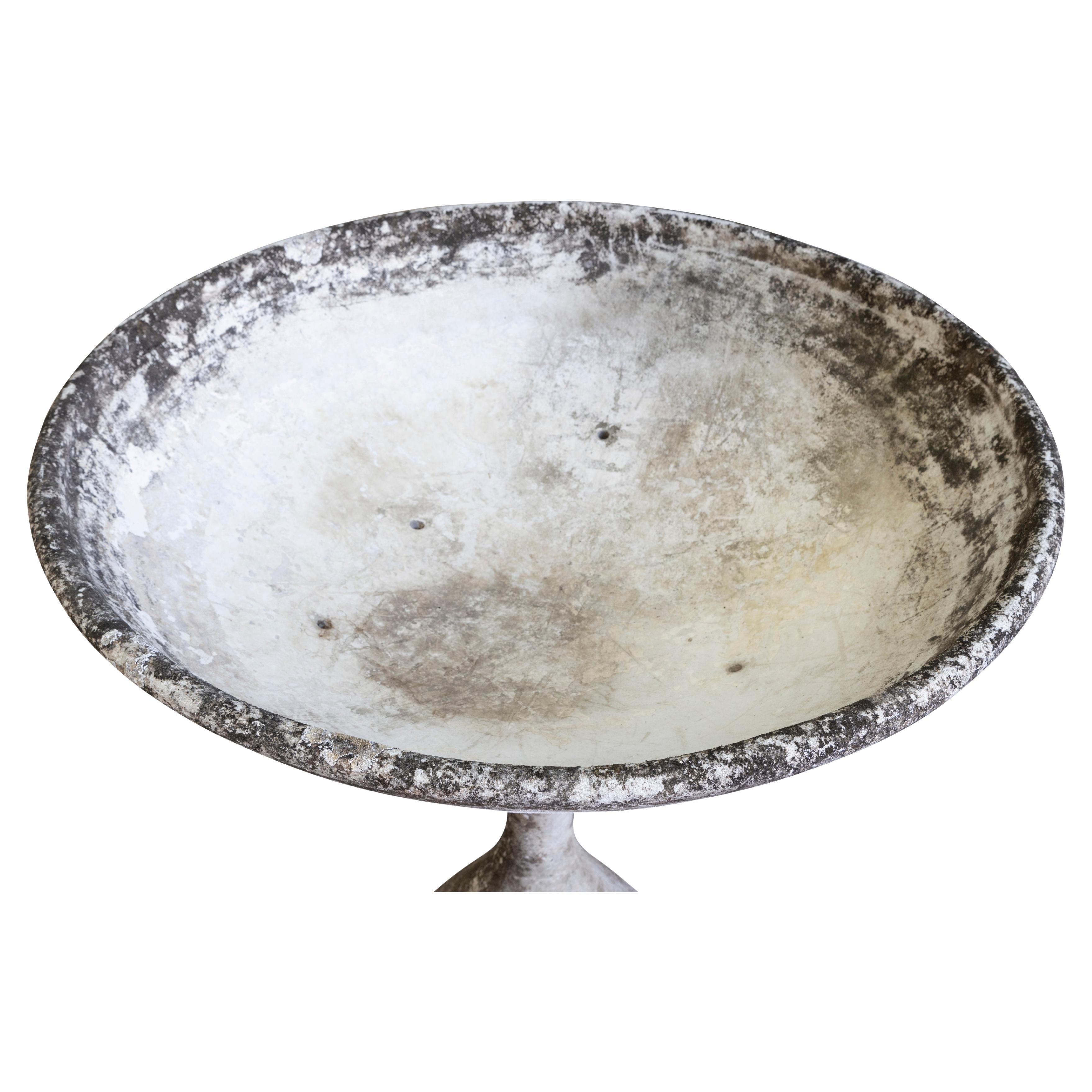 Vintage French Cast Cement Bowl For Sale