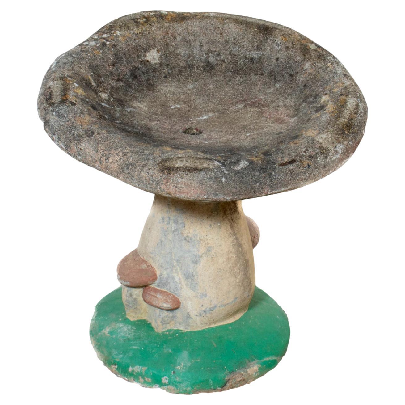 Vintage French Cast Concrete Mushroom Garden Seat, Mid-20th Century For Sale