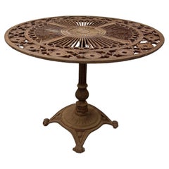 Used French Cast Iron Round Garden Table
