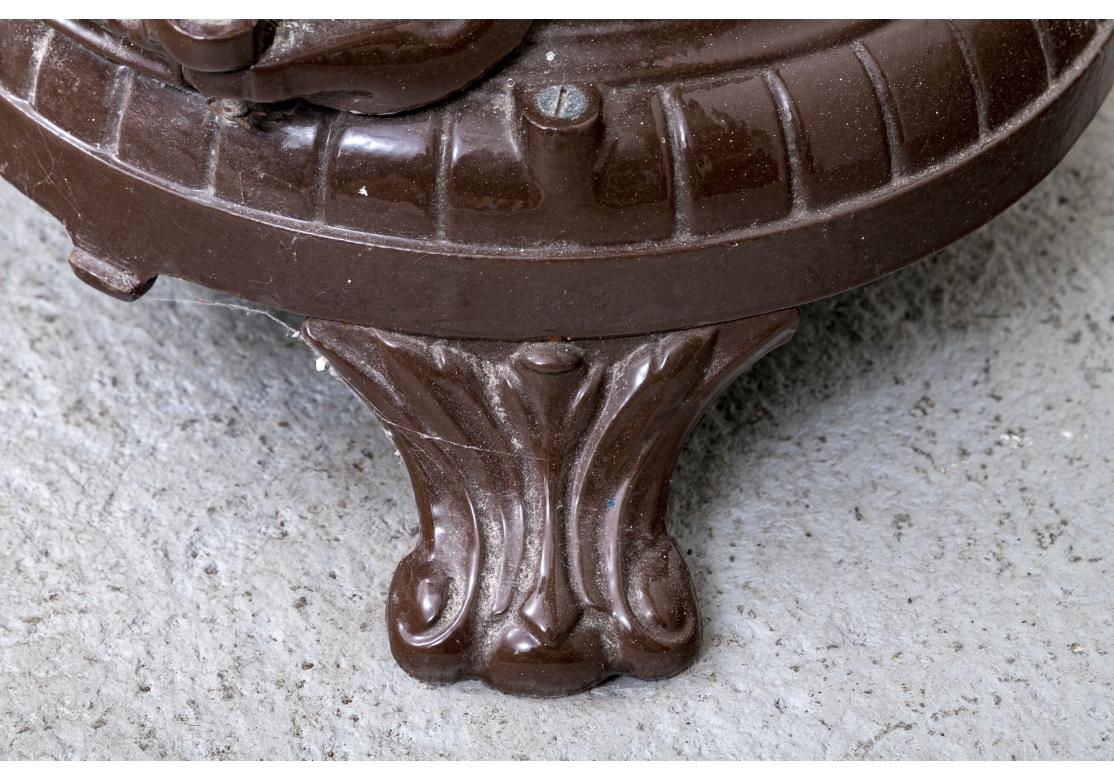 Vintage French Cast Iron Stove Cast Iron Enameled Stove By Ae. Mon. Godin For Sale 5