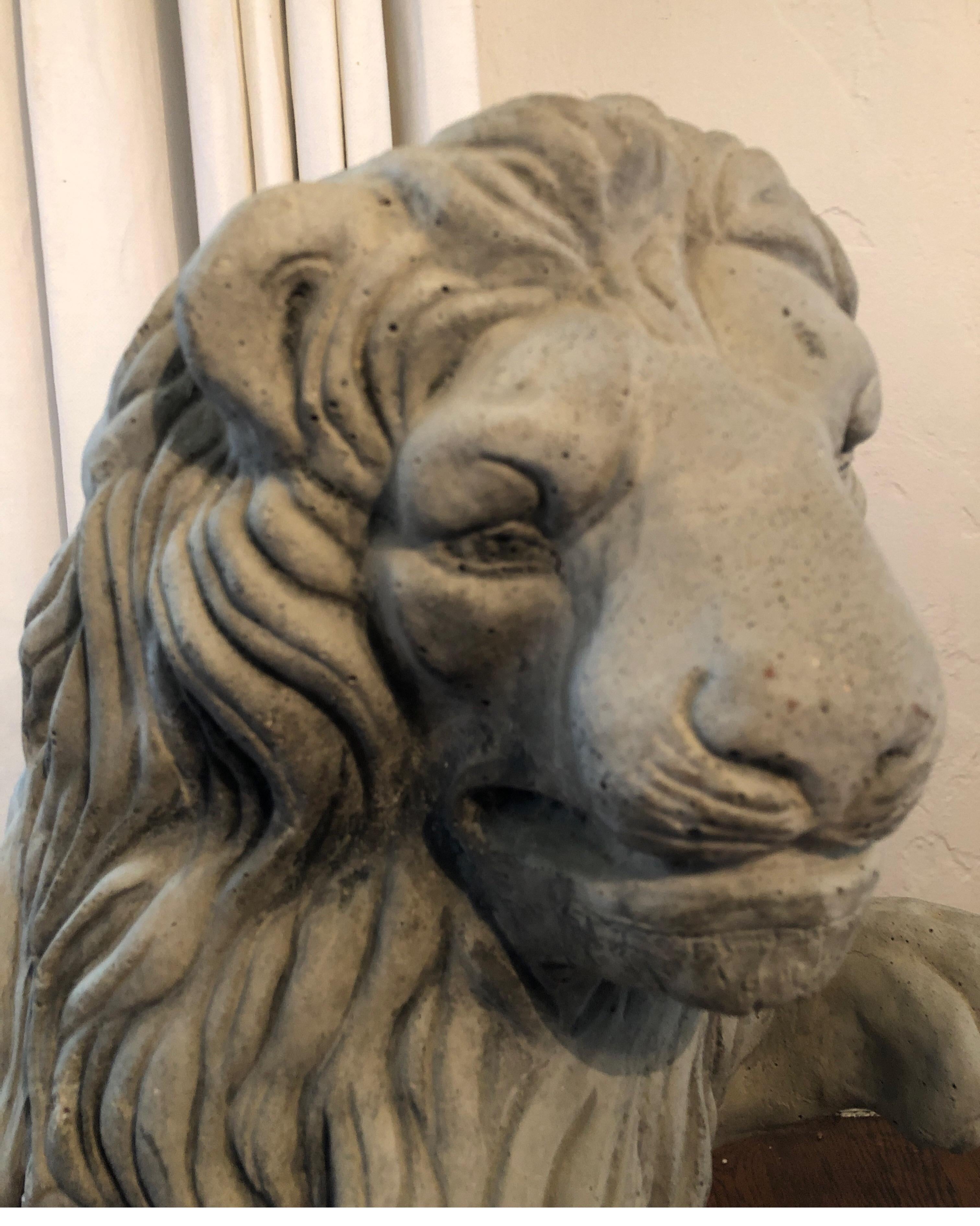 vintage lion statue