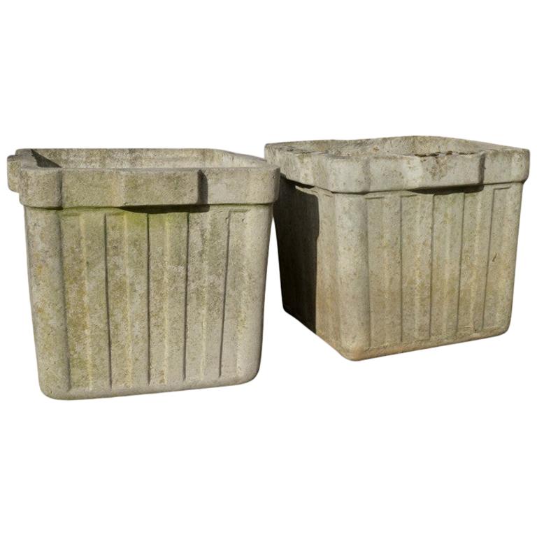 Vintage French Cement Planters, circa 1960 For Sale