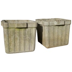 Vintage French Cement Planters, circa 1960