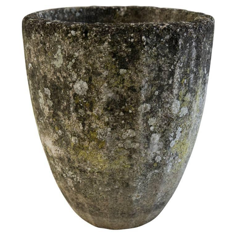 Mid-20th Century Vintage French Cement Urns with Organic Patina