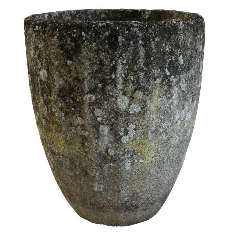 Vintage French Cement Urns with Organic Patina 1