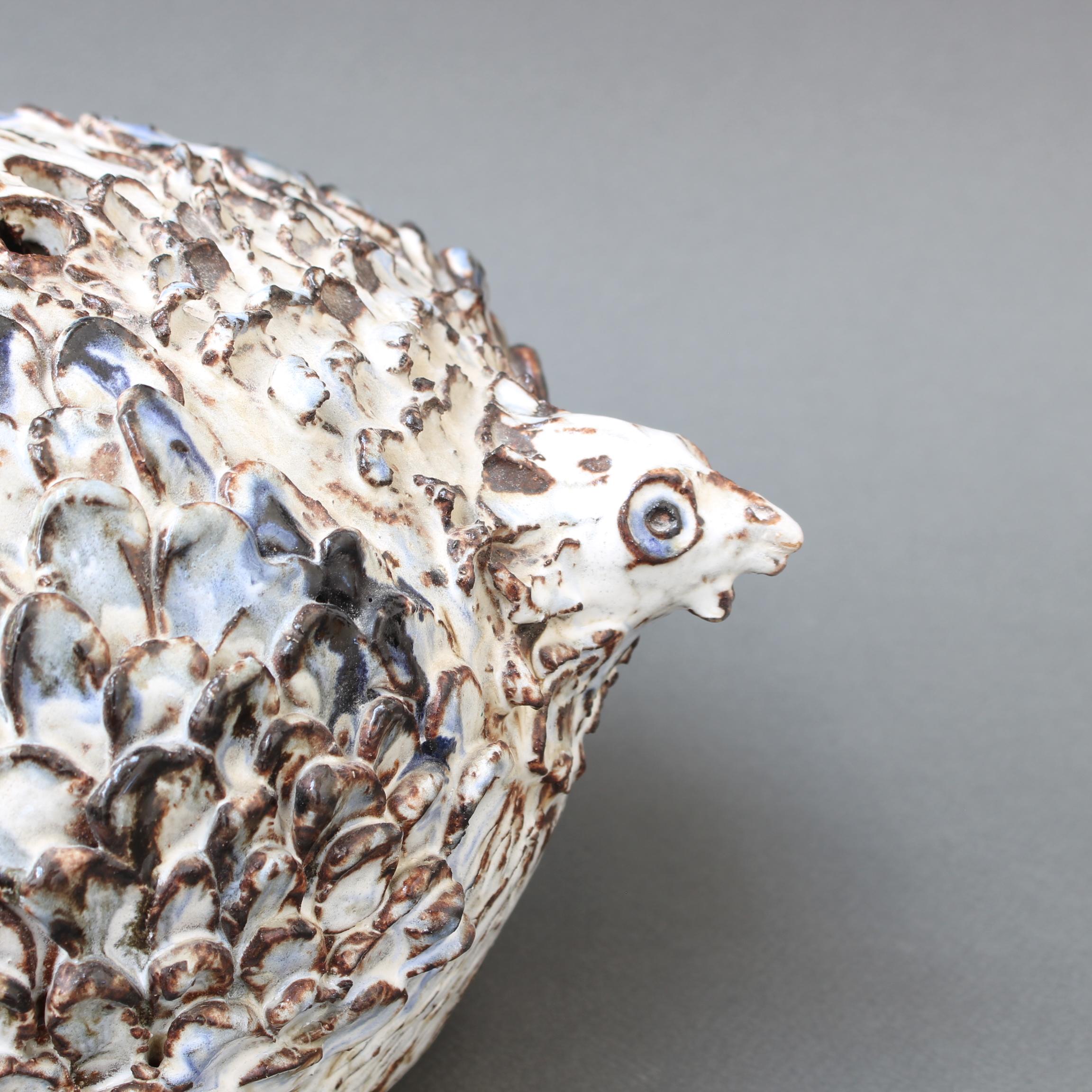 Französische Keramikvase mit Vogelblumen von Albert Thiry, ca. 1970er Jahre im Angebot 12