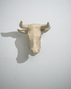 Vintage French Ceramic Bull Wall Decoration