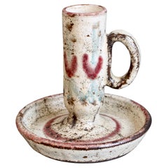 Portavelas francés vintage de cerámica de Gustave Reynaud para Le Mûrier