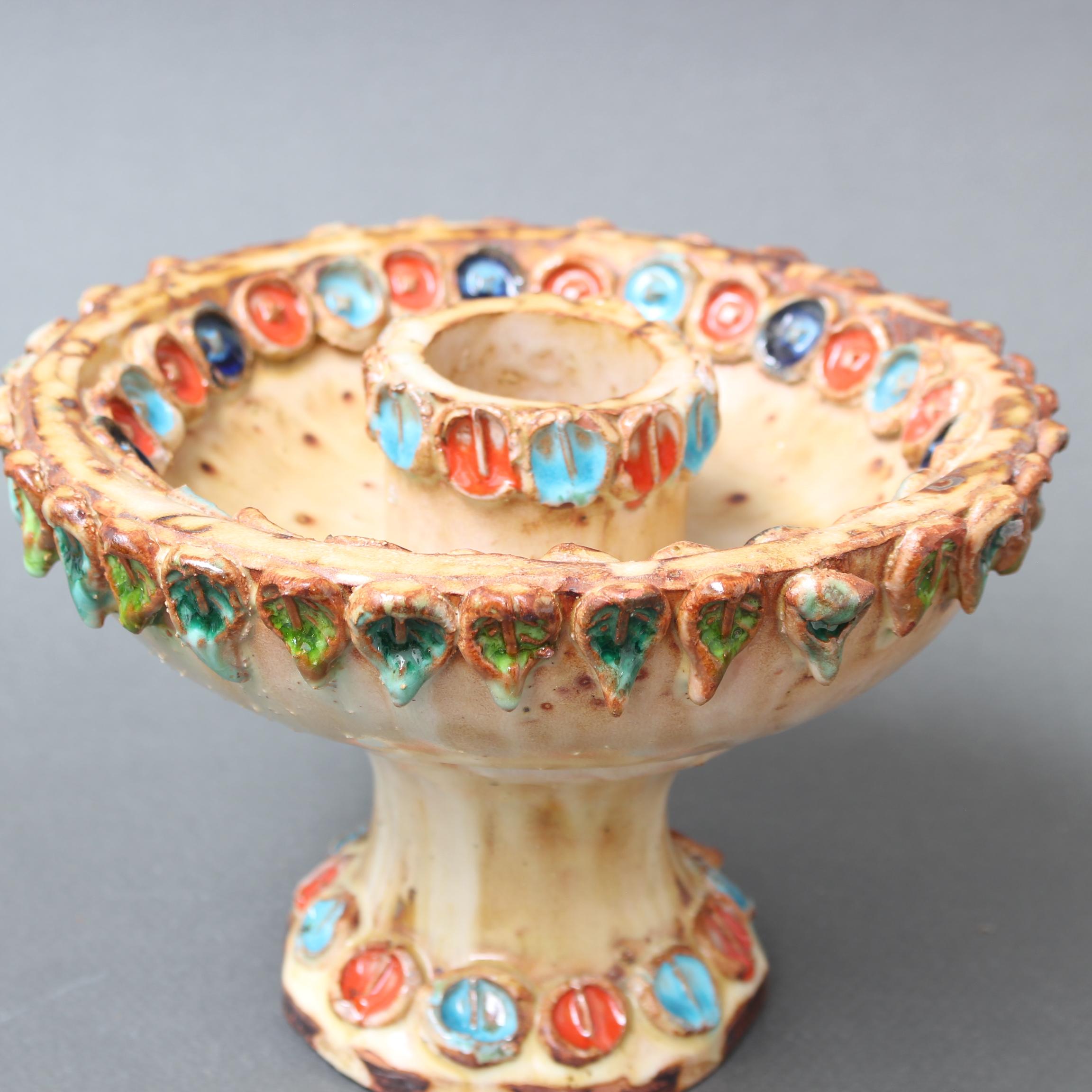 Portacandele francese d'epoca in ceramica di La Roue (circa anni '60) in vendita 5