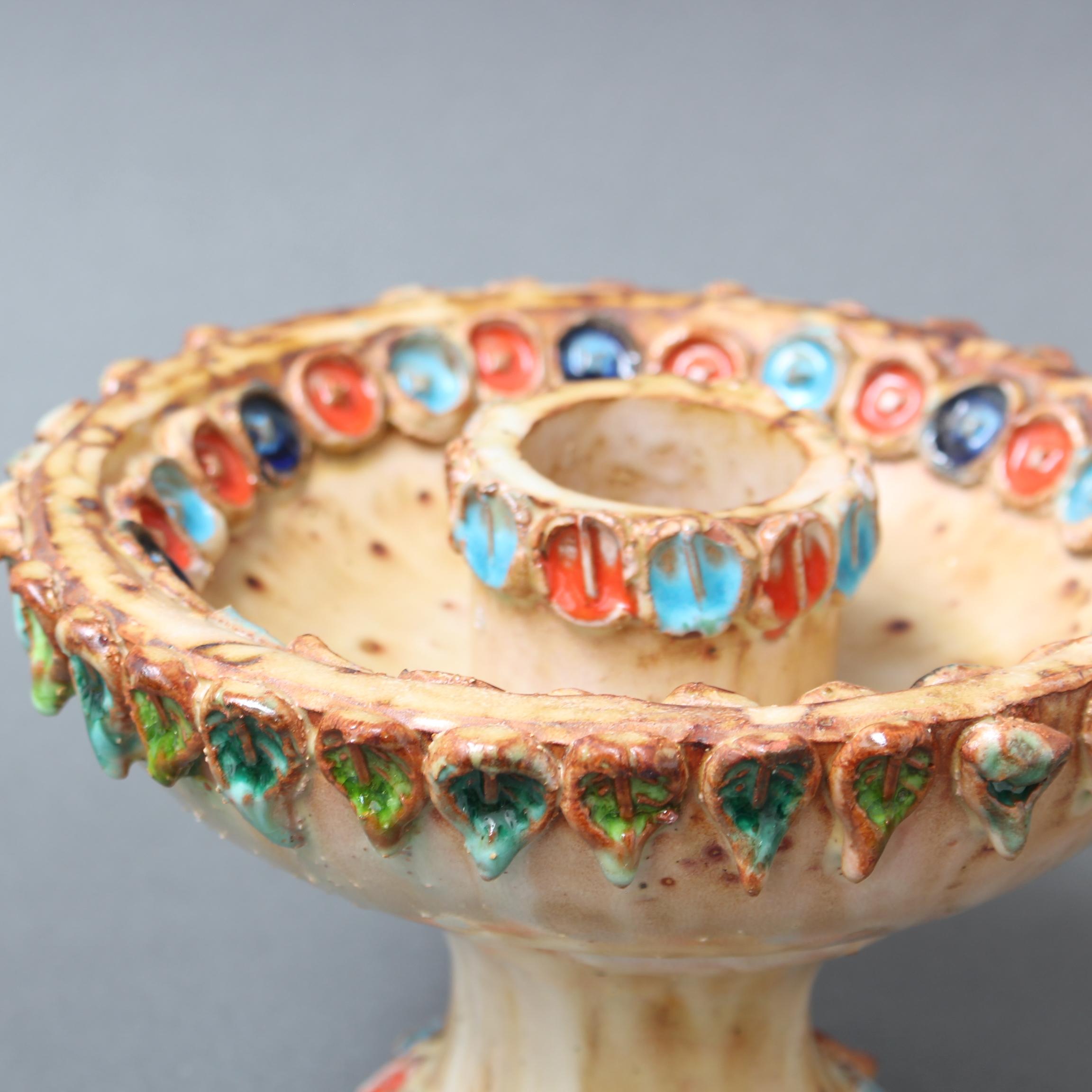 Portacandele francese d'epoca in ceramica di La Roue (circa anni '60) in vendita 6