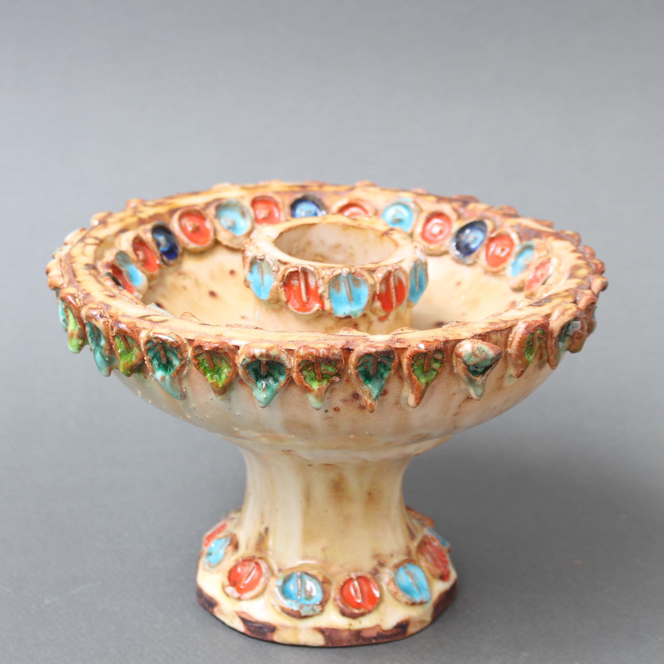 Portacandele francese d'epoca in ceramica di La Roue (circa anni '60) in vendita 7
