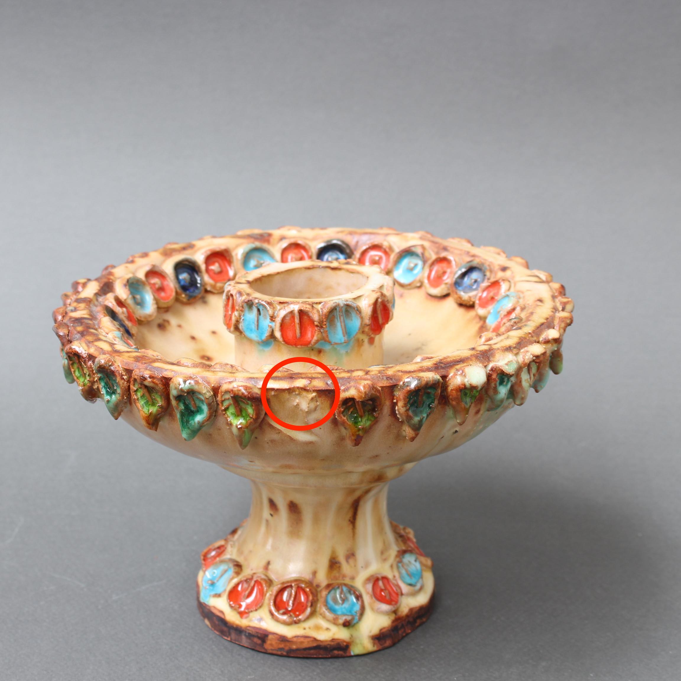 Portacandele francese d'epoca in ceramica di La Roue (circa anni '60) in vendita 8