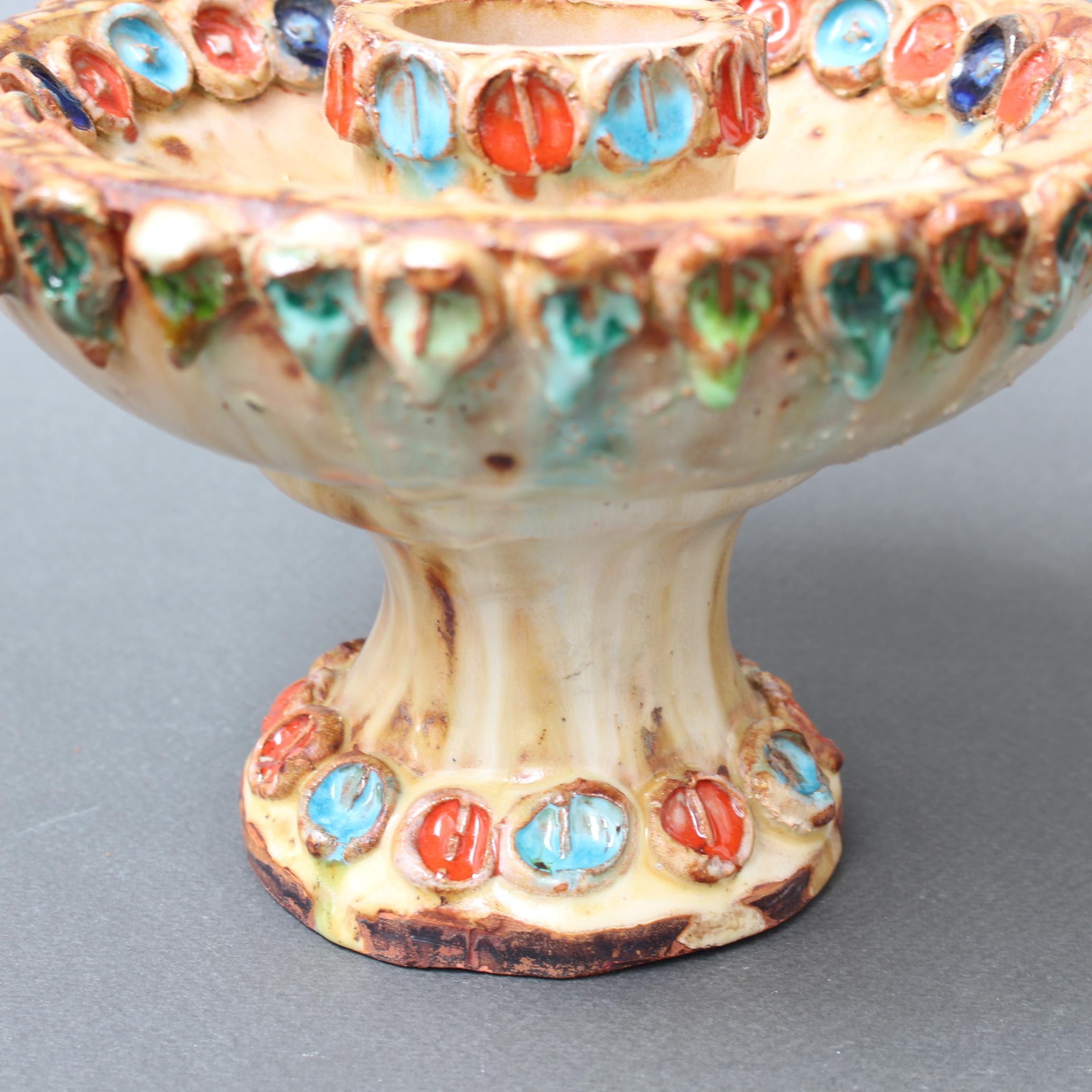 Portacandele francese d'epoca in ceramica di La Roue (circa anni '60) in vendita 1