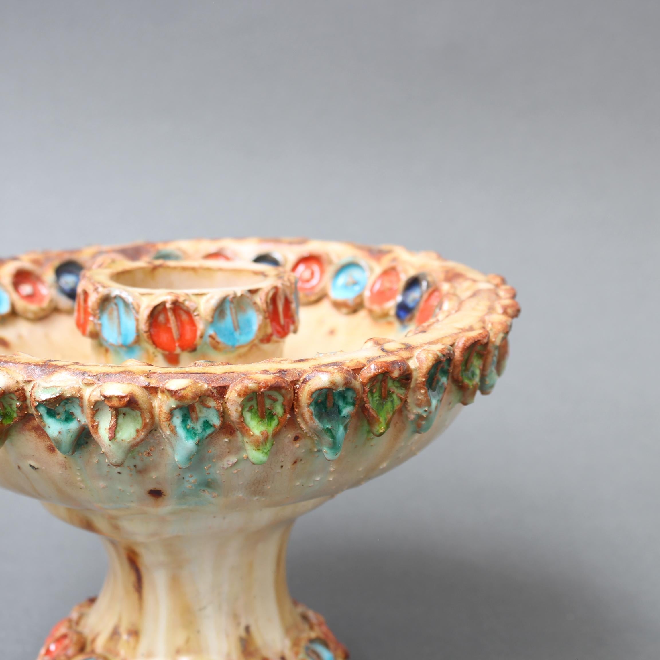 Portacandele francese d'epoca in ceramica di La Roue (circa anni '60) in vendita 2