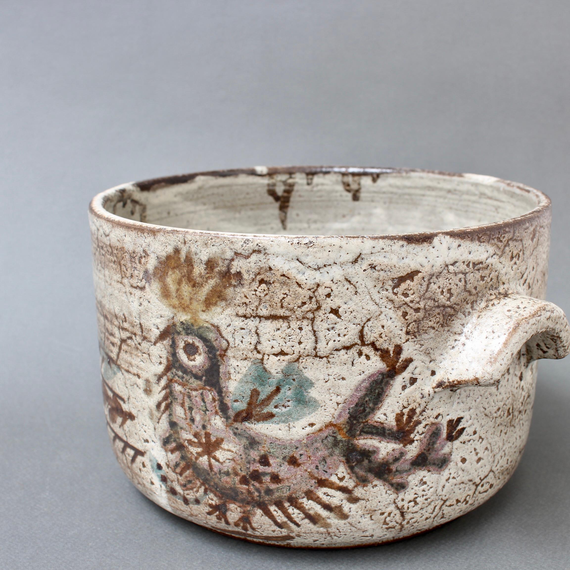 Klassische französische Keramikkasserolle mit Deckel von Gustave Reynaud - Le Mûrier im Angebot 6