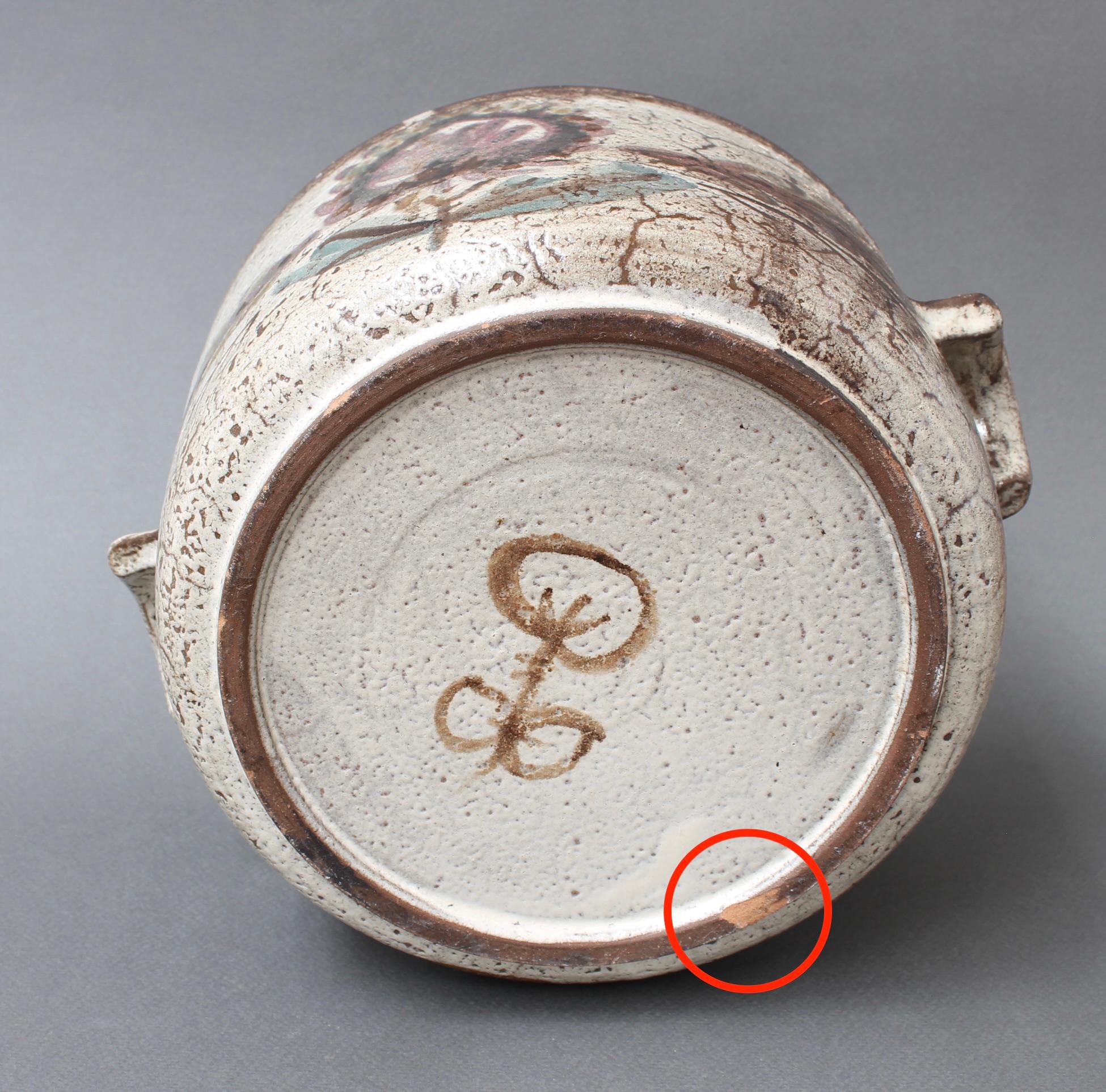 Casserole vintage en céramique avec couvercle par Gustave Reynaud - Le Mûrier en vente 1