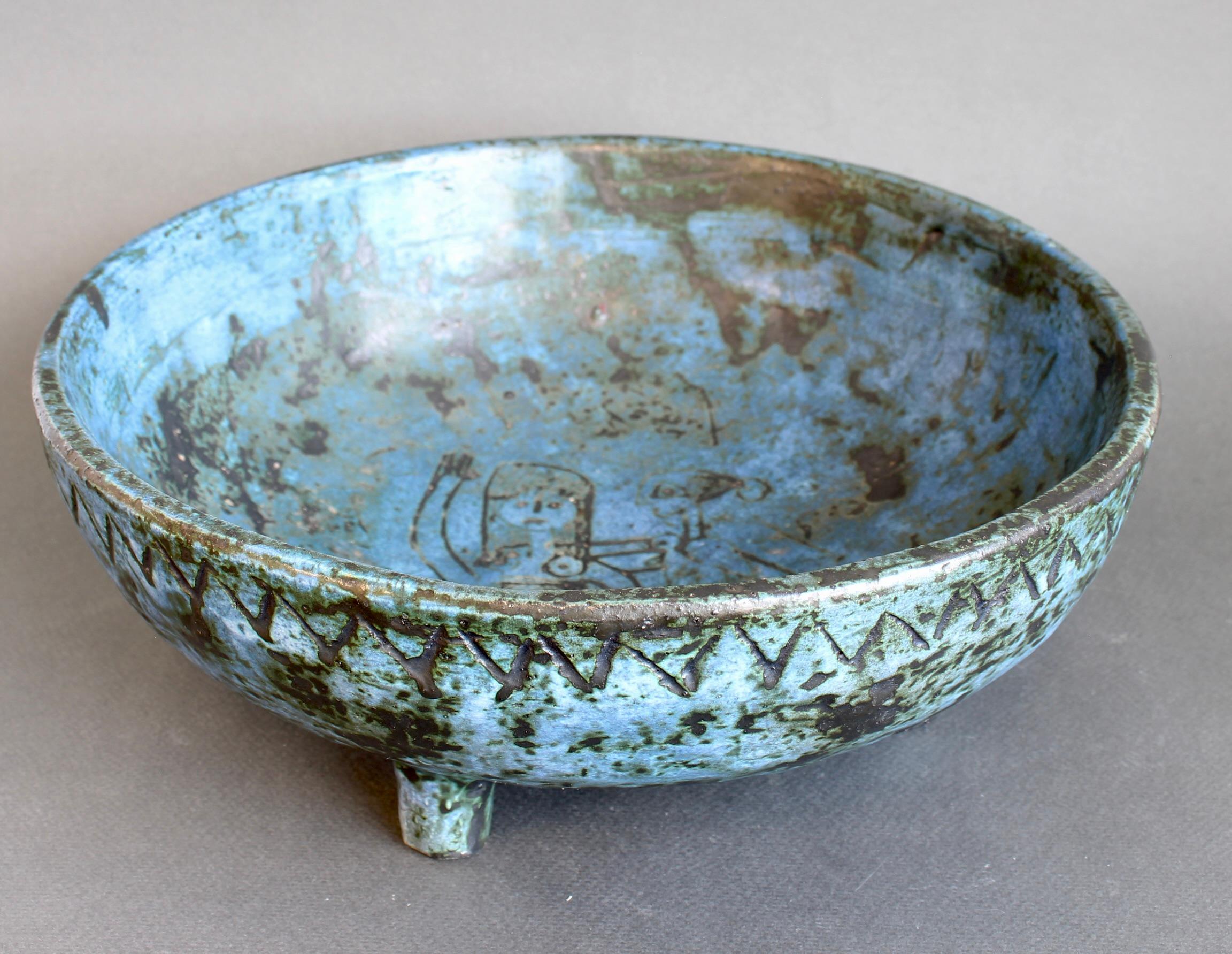 Dekorative Schale aus französischer Keramik von Jacques Blin (ca. 1950er Jahre) (Französisch) im Angebot